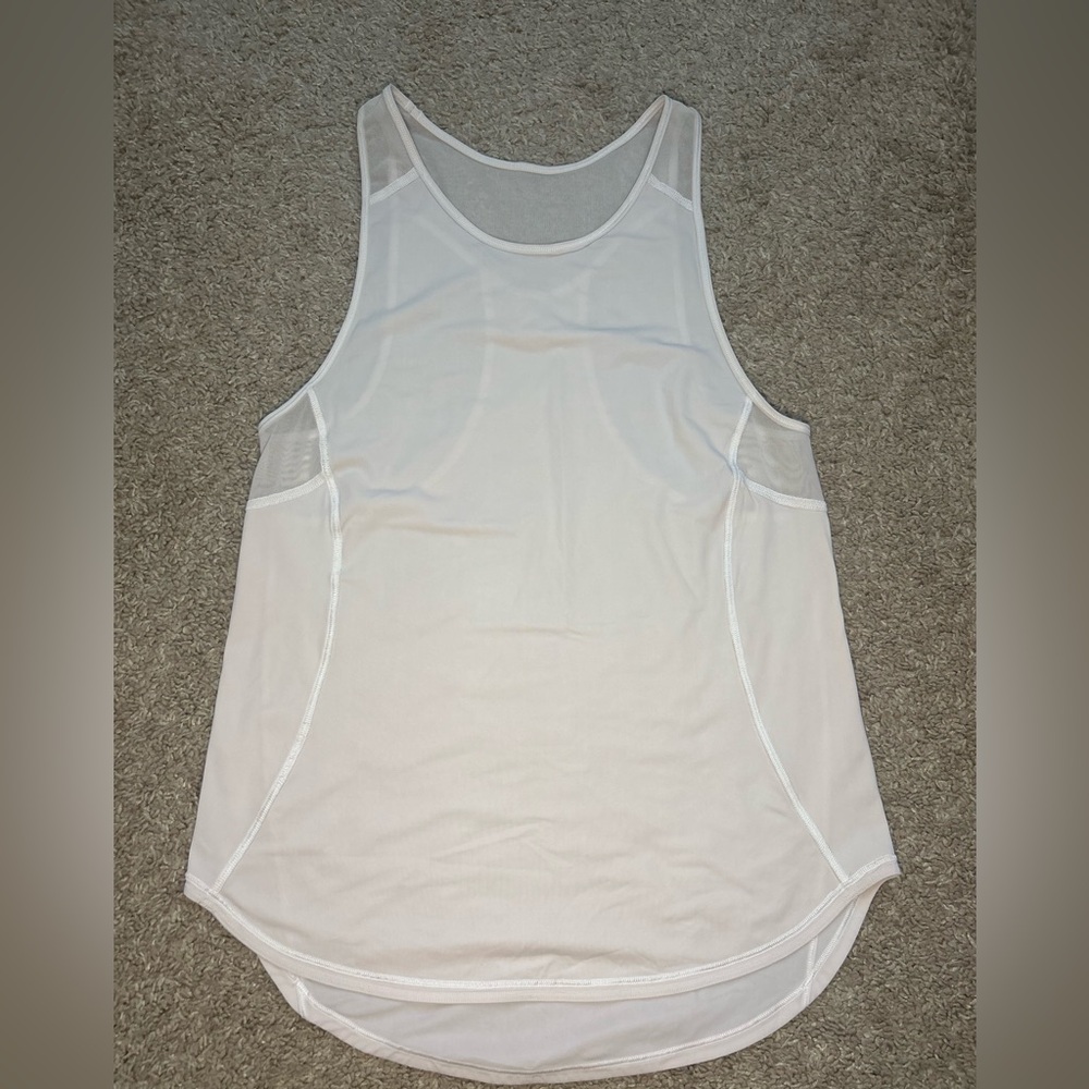 Lululemon Athletica White Mesh Tank Top